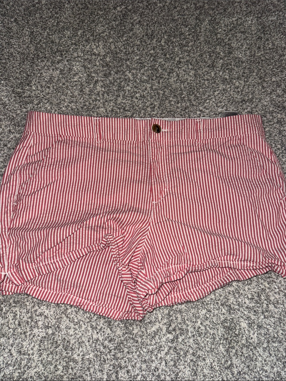 Old Navy Red and White Striped Bermuda Shorts